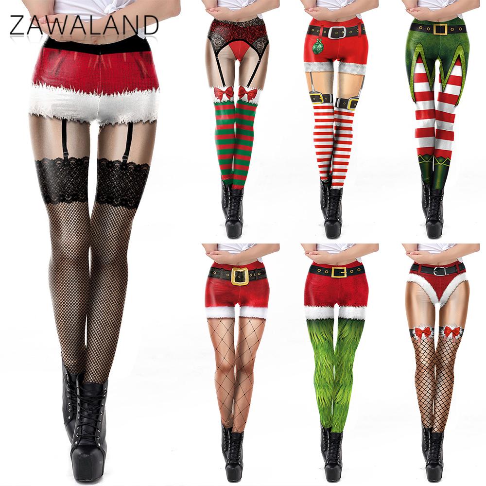 Women'S Red Accessories - Zawaland クリスマスヨガレギンス女性用面白い赤ストライプシルクソックス 3D プリントフィットネスワークアウトパンツクリスマスパーティーレギンス