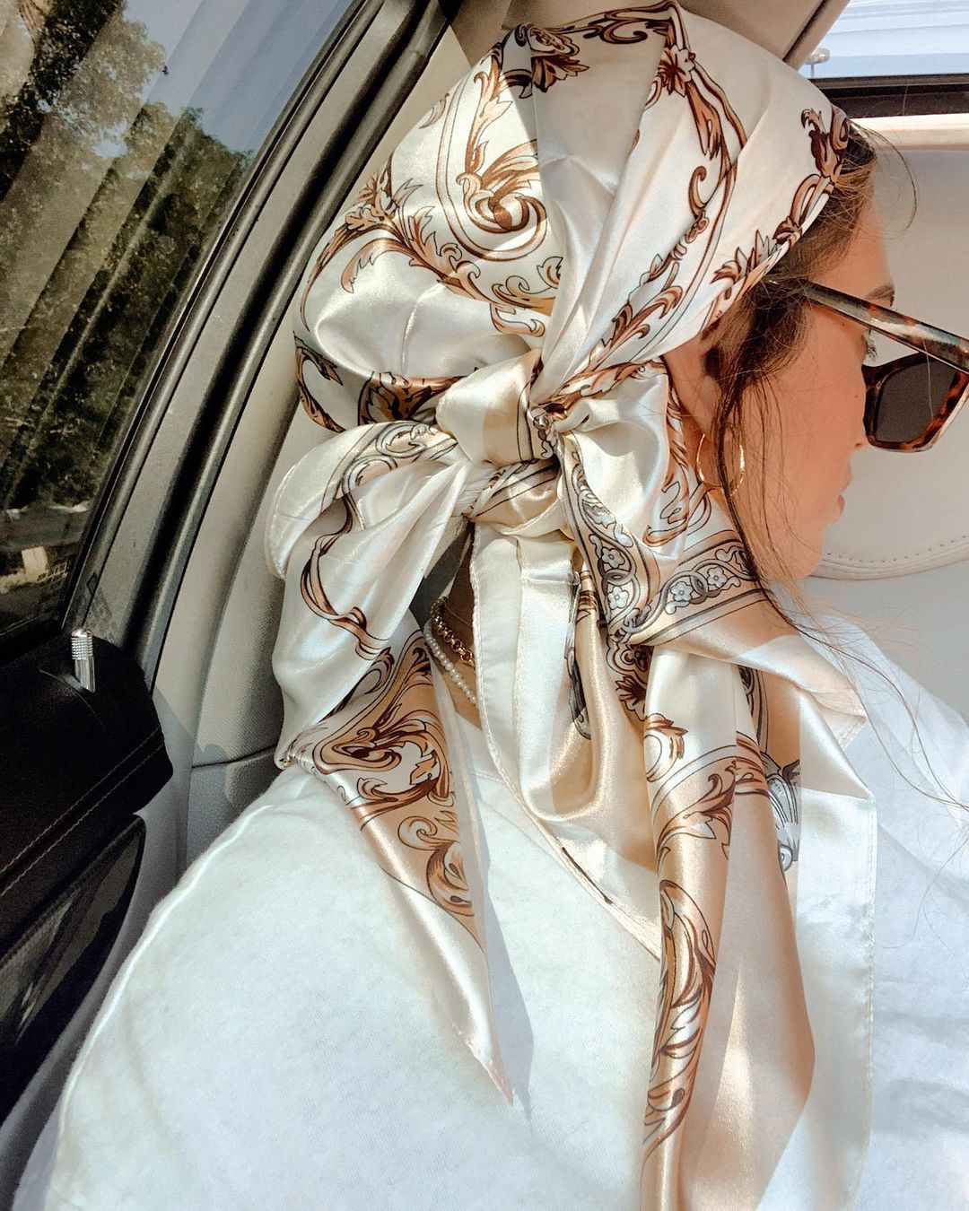 Silk Scarf Square - サテンスクエアスカーフ女性イスラム教徒ヒジャーブエレガント 2025 プリントシルクネッカチーフショールラップヘッドバンドハンドルヘアアクセサリーバンダナ
