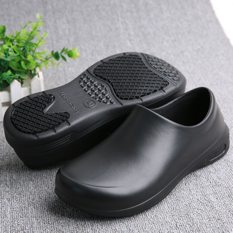 Women Kitchen Accessories - 男女兼用ノンスリップシェフシューズ - 軽量で快適なスリッポン木製ソールシューズ、EVAアッパー+防水/滑り止めラバーソール - 全天候型作業靴、キッチン、病院、レストラン、ビーチに最適 -