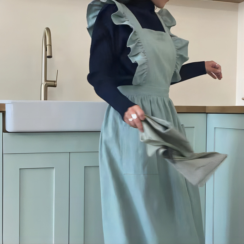 1PC フランス牧歌的な花屋芸術的なコットンリネンヴィンテー - Women Kitchen Accessories のレビューと価格