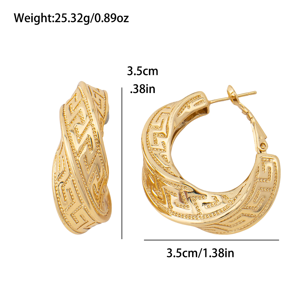 ドバイ18K金メッキ不規則歪みドロップイヤリングファッショナ - Women Accessories Dubai のレビューと価格