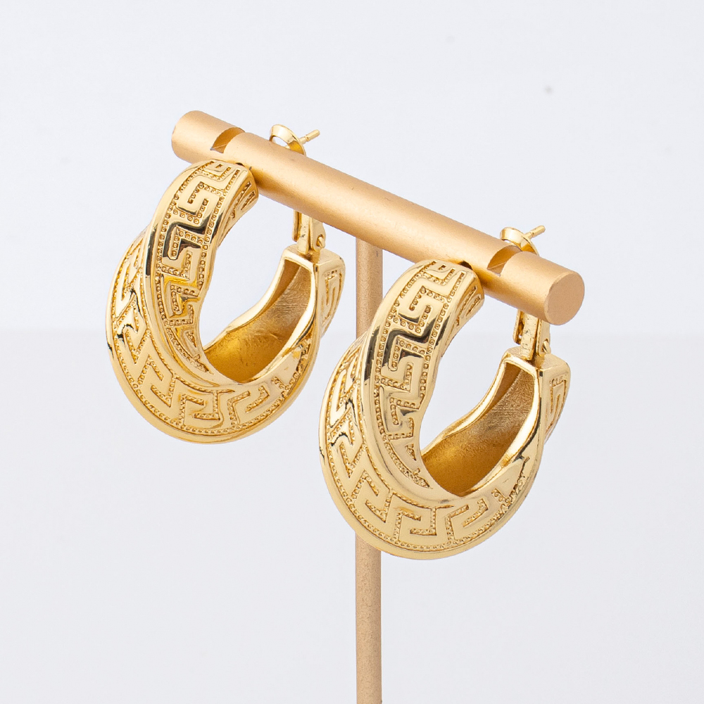 ドバイ18K金メッキ不規則歪みドロップイヤリングファッショナ - Women Accessories Dubai のレビューと価格