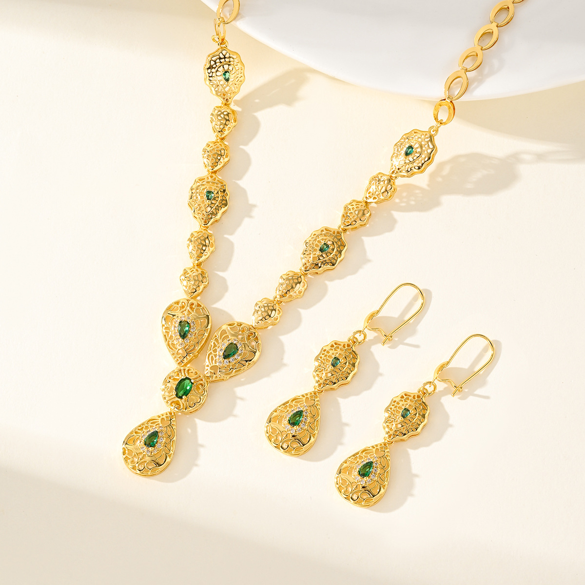 9999ゴールドドリップセット - 中東ドバイの花嫁用ジュエ - Women Accessories Dubai のレビューと価格