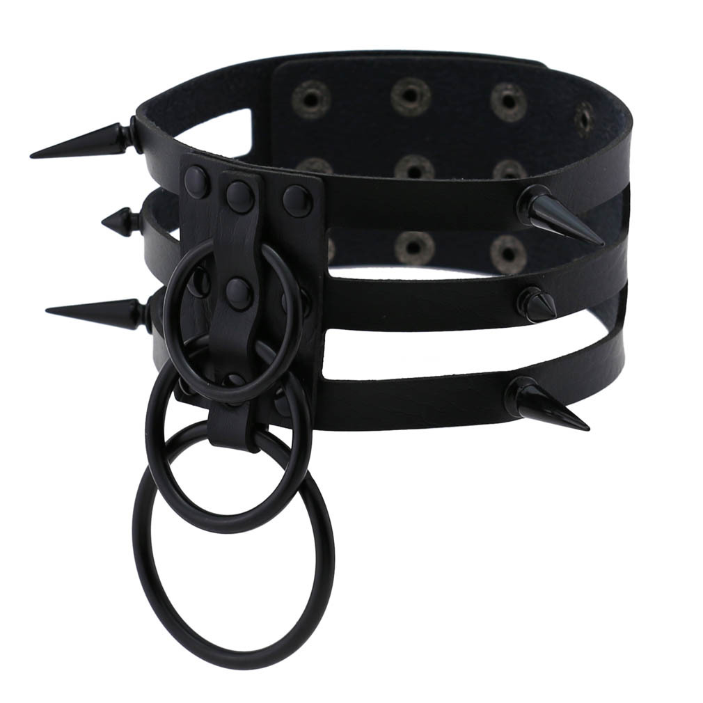 男性と女性のためのファッショナブルなレザーネックレス,黒のリ - Women'S Emo Accessories のレビューと価格