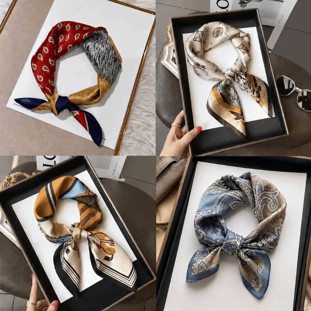 シルク素材のシルクスクエアスカーフ、花柄プリント、柔らかい質 - Silk Scarf Square のレビューと価格