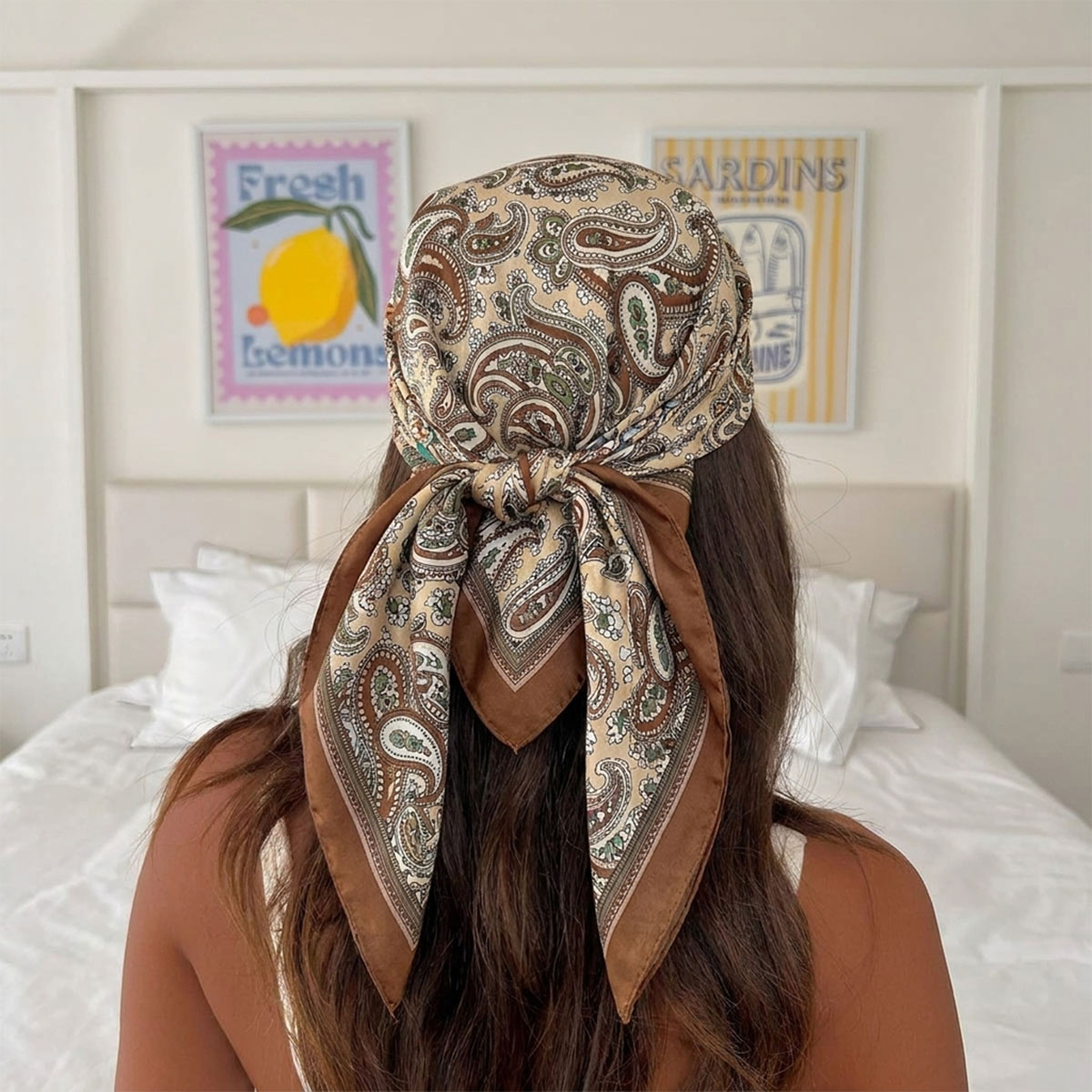 新デザインファッションスクエアシルクスカーフ女性ヘアバンドプ - Silk Scarf Square のレビューと価格