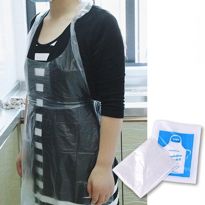 20 個使い捨てキッチンエプロンプラスチック防水エプロン個別 - Women Kitchen Accessories のレビューと価格