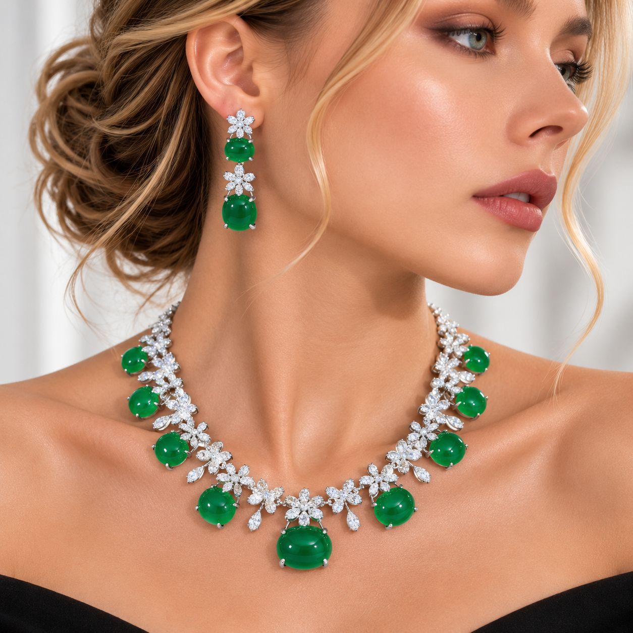 女性用 ドバイ イブニングパーティー ジュエリーセット、人工 - Women Accessories Dubai のレビューと価格