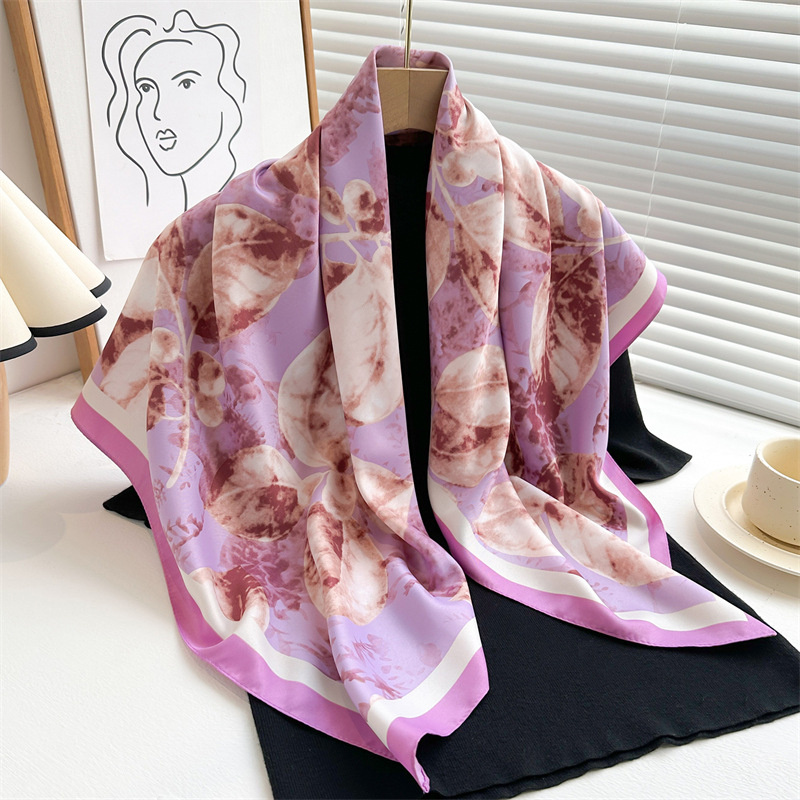 女性用の大きな正方形のプリントスカーフ,レトロなツイルシルク - Silk Scarf Square のレビューと価格