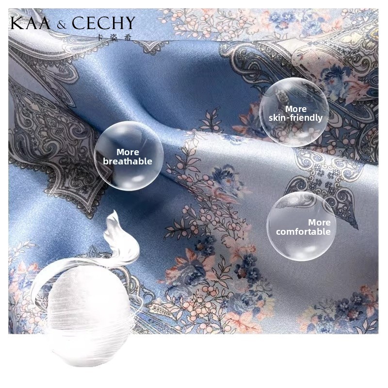 バロック花柄 100% 桑シルク正方形スカーフ 50 センチ - Silk Scarf Square のレビューと価格